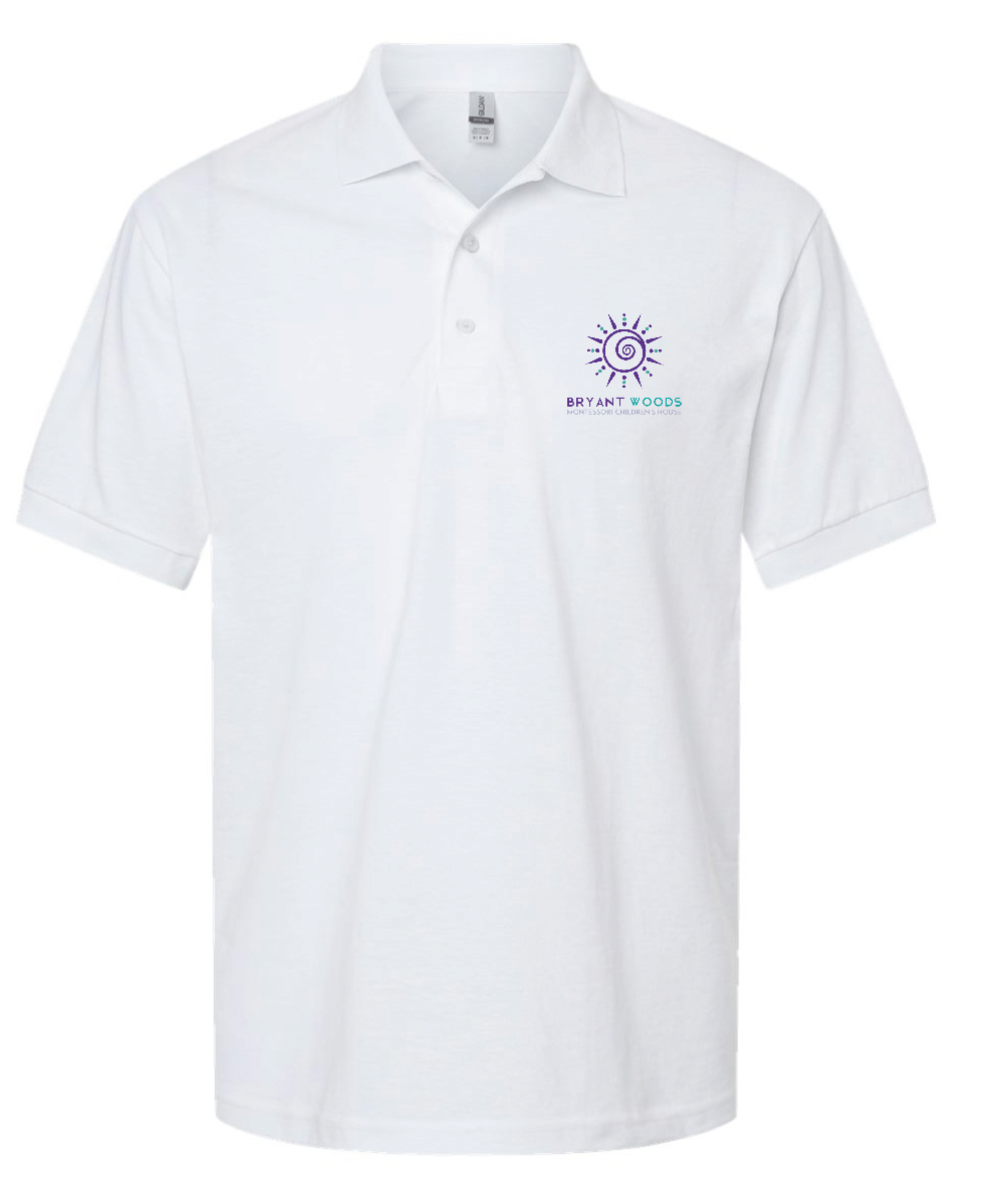 Bryant Woods Montessori School Adult  Polo Shirt Left Chest Logo